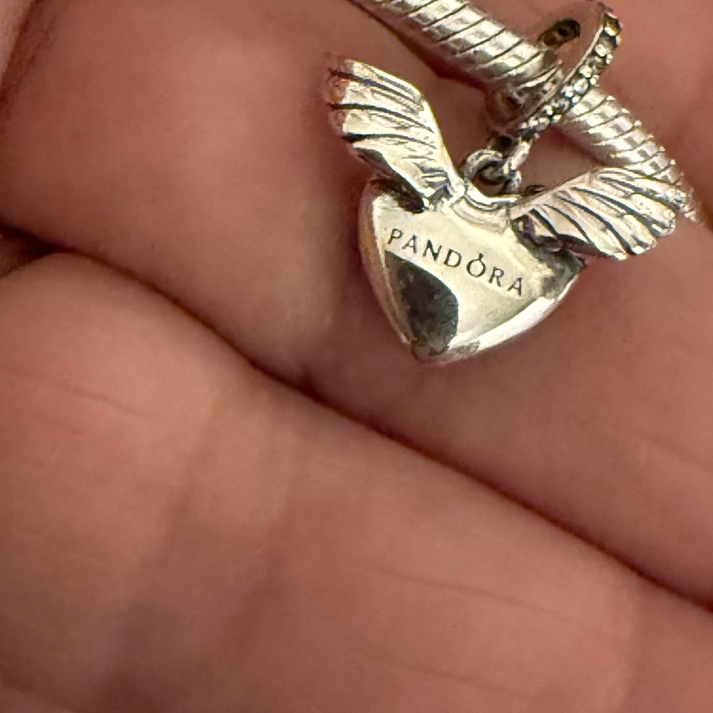 Pandora Silver Winged Heart Charm